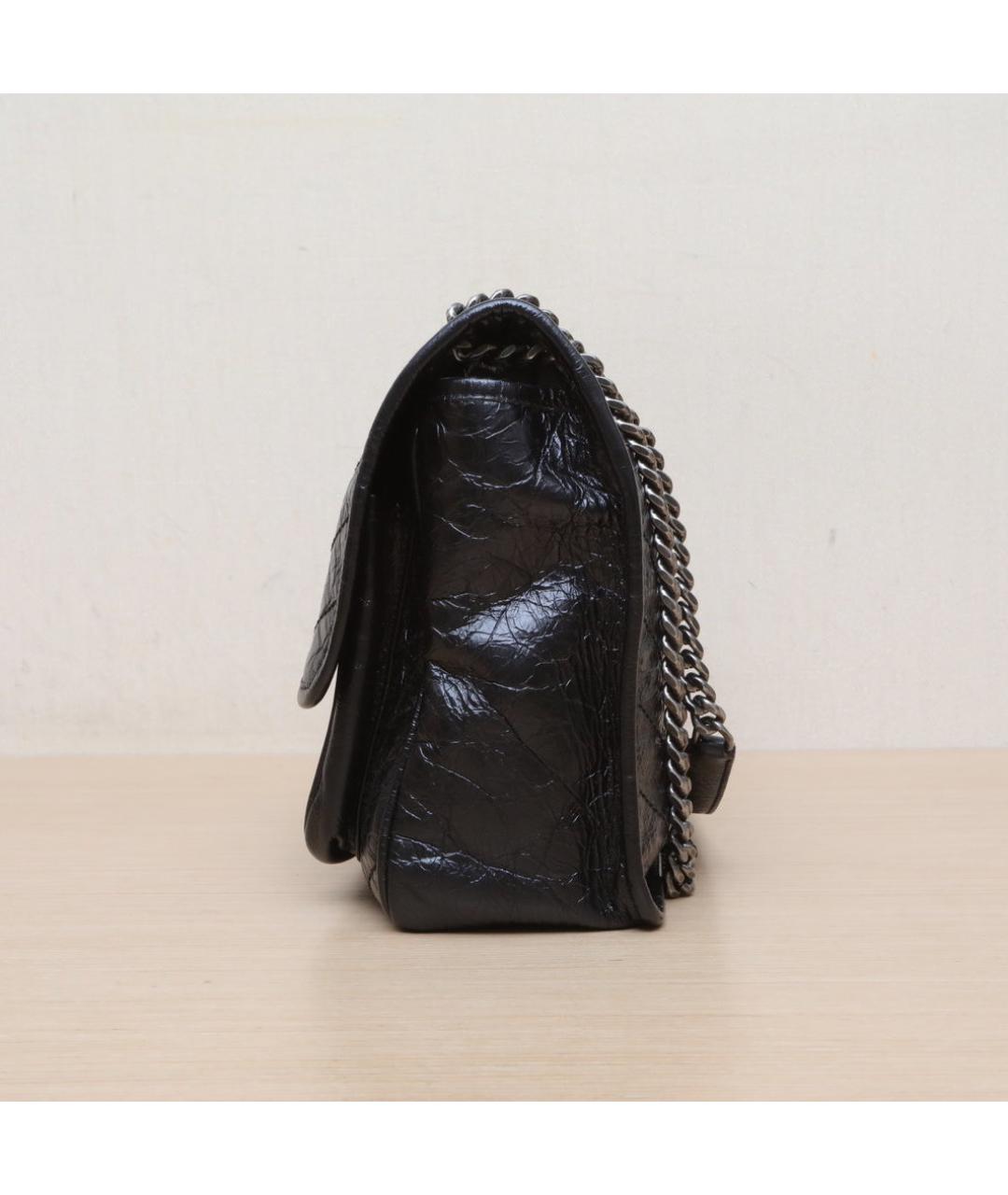 SAINT LAURENT Черная кожаная сумка через плечо, фото 5