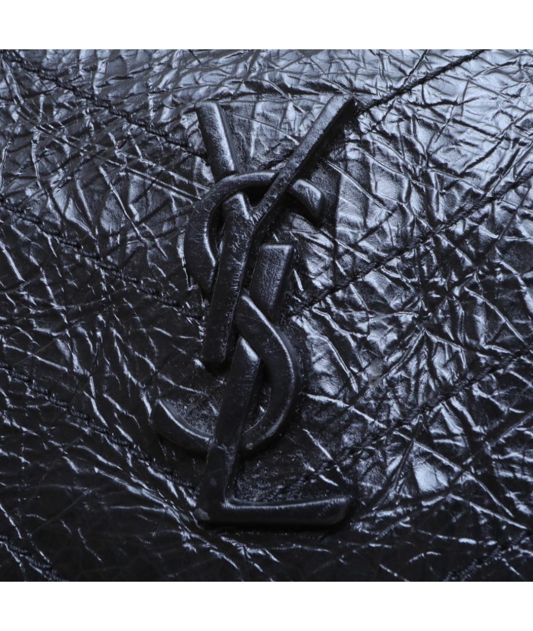 SAINT LAURENT Черная кожаная сумка через плечо, фото 8