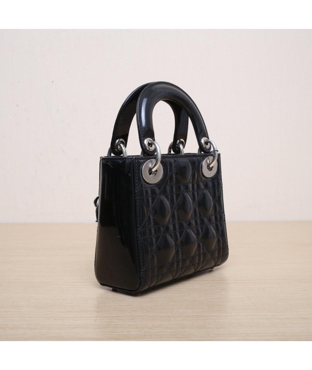 CHRISTIAN DIOR Черная кожаная сумка через плечо, фото 6