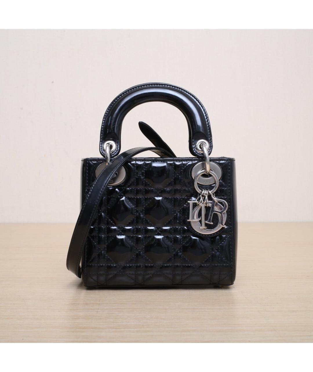 CHRISTIAN DIOR Черная кожаная сумка через плечо, фото 3