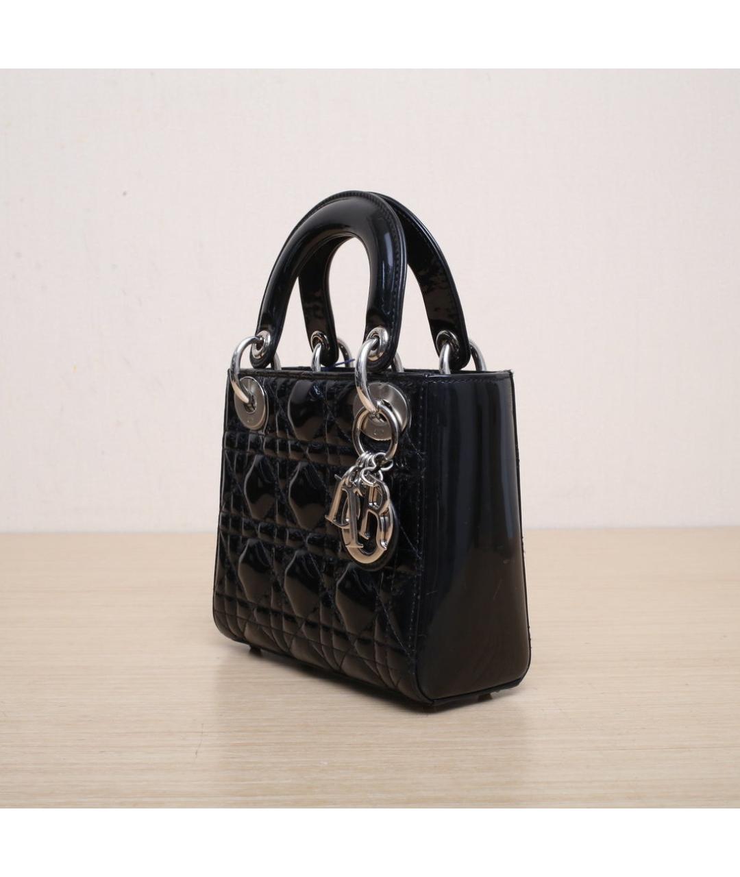 CHRISTIAN DIOR Черная кожаная сумка через плечо, фото 4