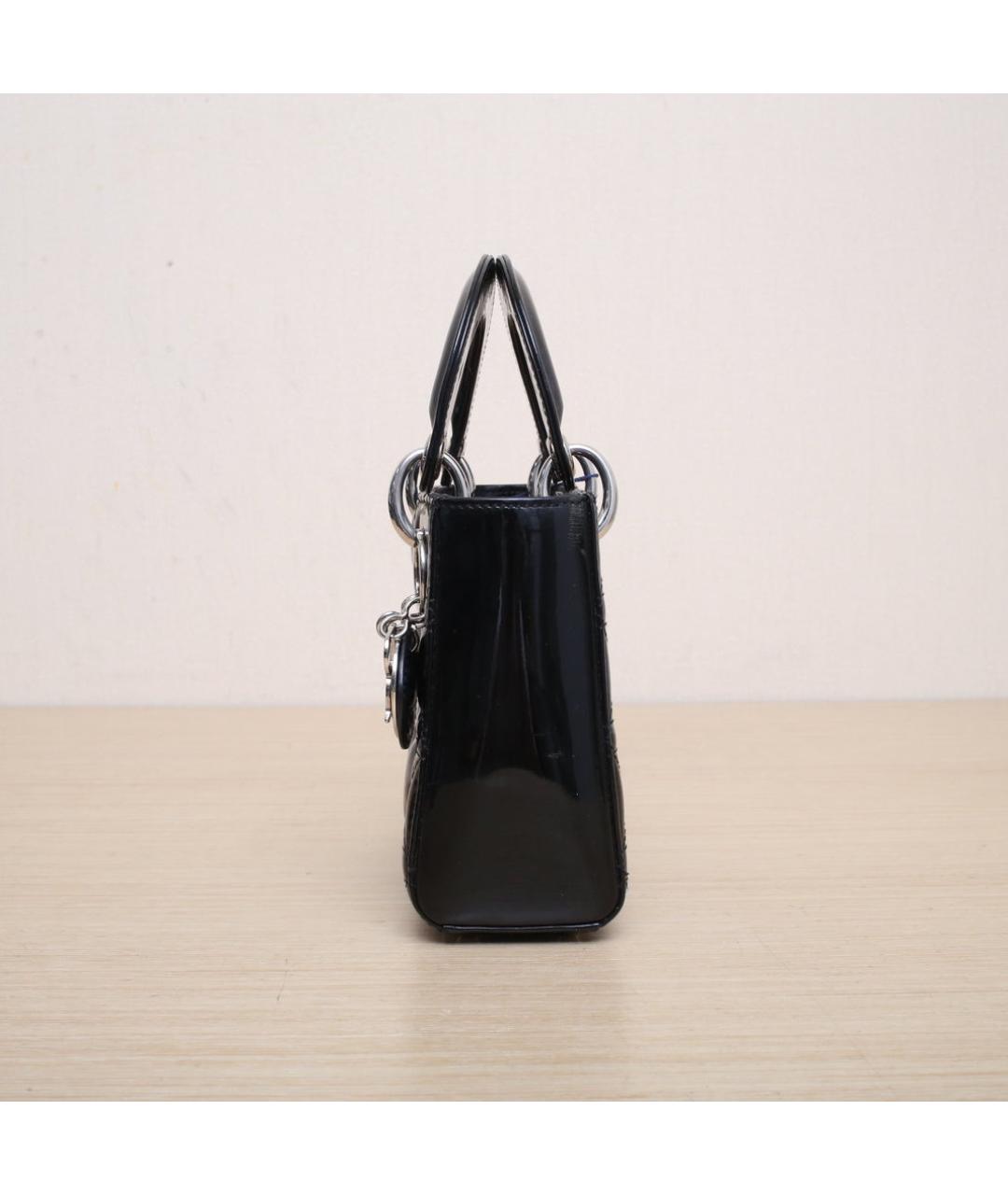 CHRISTIAN DIOR Черная кожаная сумка через плечо, фото 5