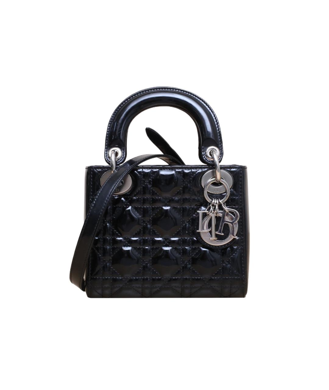 CHRISTIAN DIOR Черная кожаная сумка через плечо, фото 1