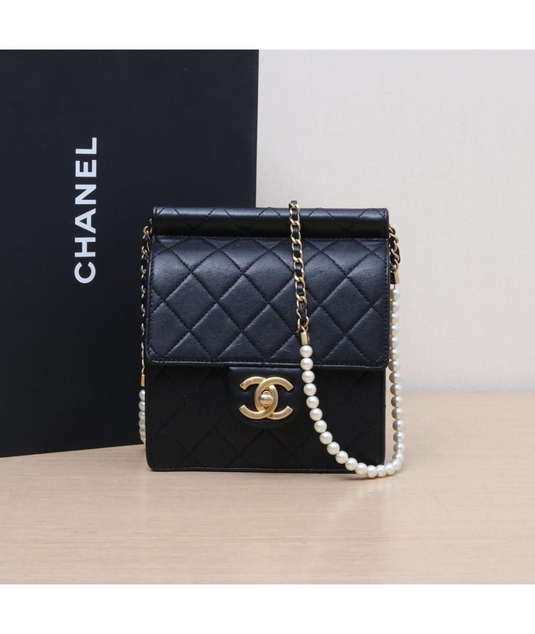 CHANEL Черная кожаная сумка через плечо, фото 2