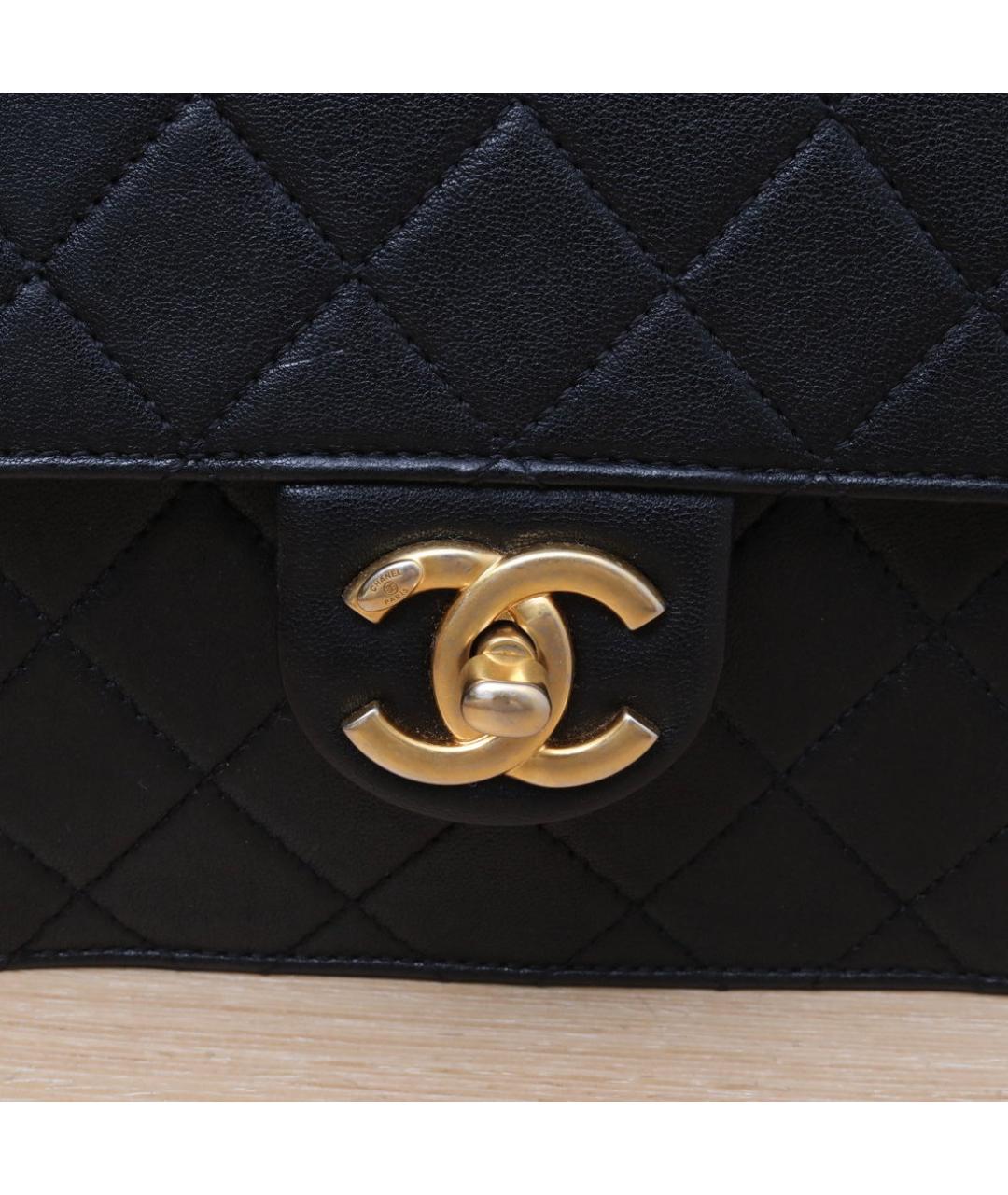 CHANEL Черная кожаная сумка через плечо, фото 8