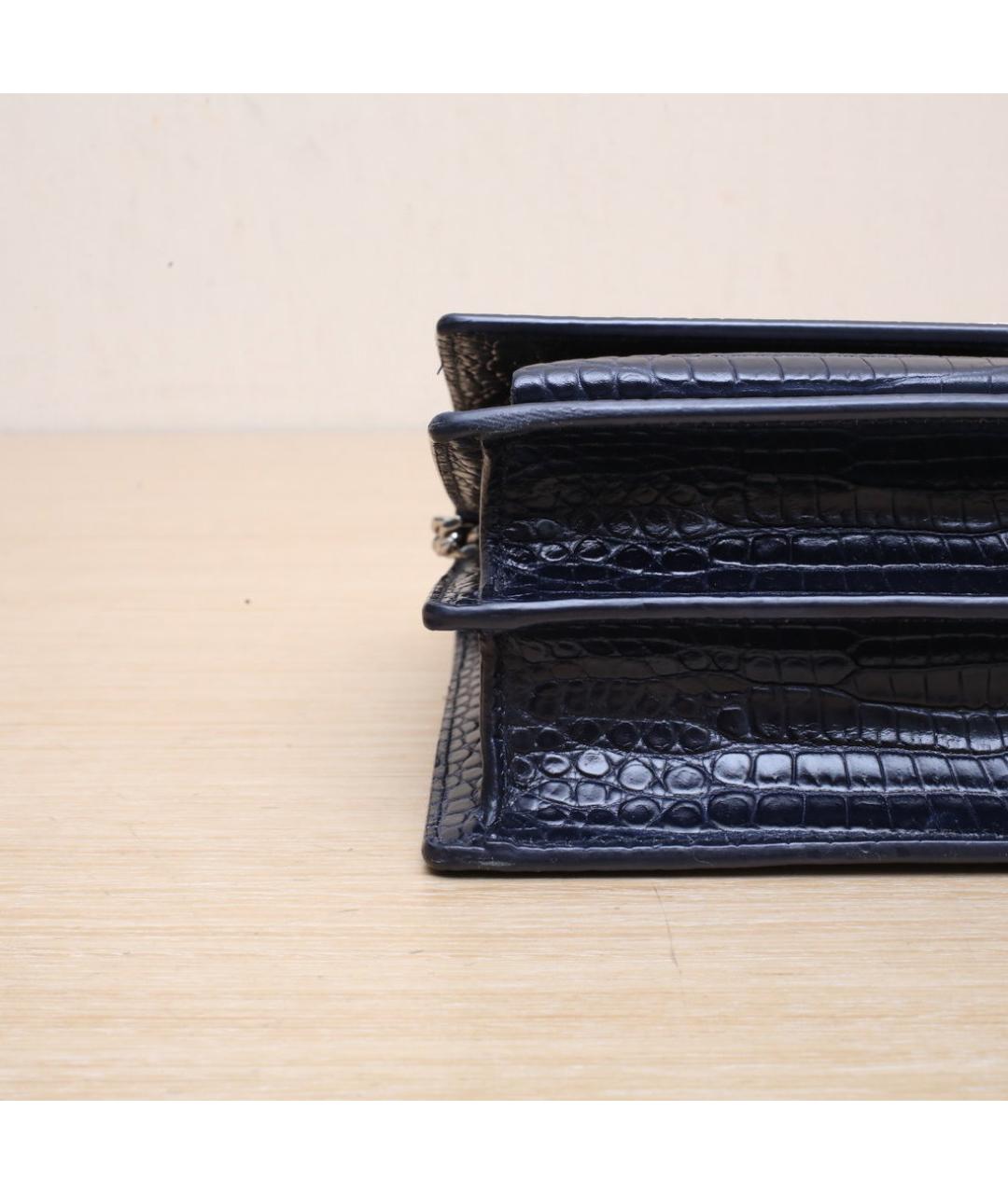 SAINT LAURENT Темно-синяя кожаная сумка через плечо, фото 9