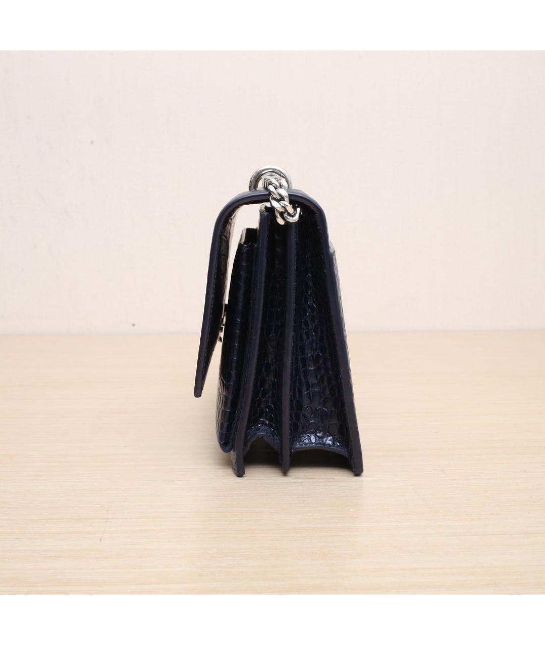 SAINT LAURENT Темно-синяя кожаная сумка через плечо, фото 5