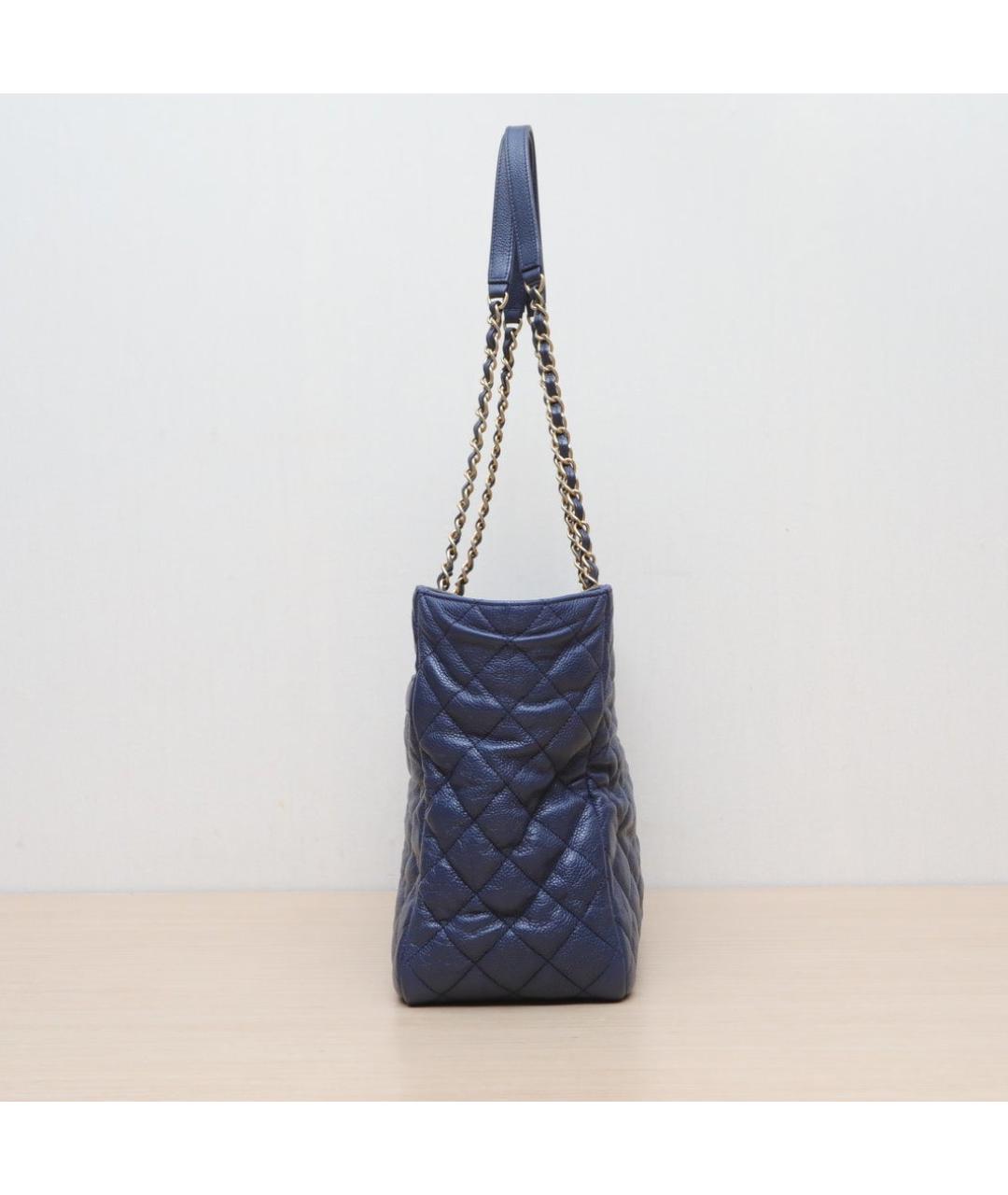 CHANEL Синяя кожаная сумка через плечо, фото 5