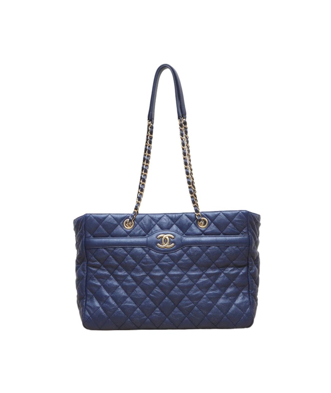 CHANEL Синяя кожаная сумка через плечо, фото 1