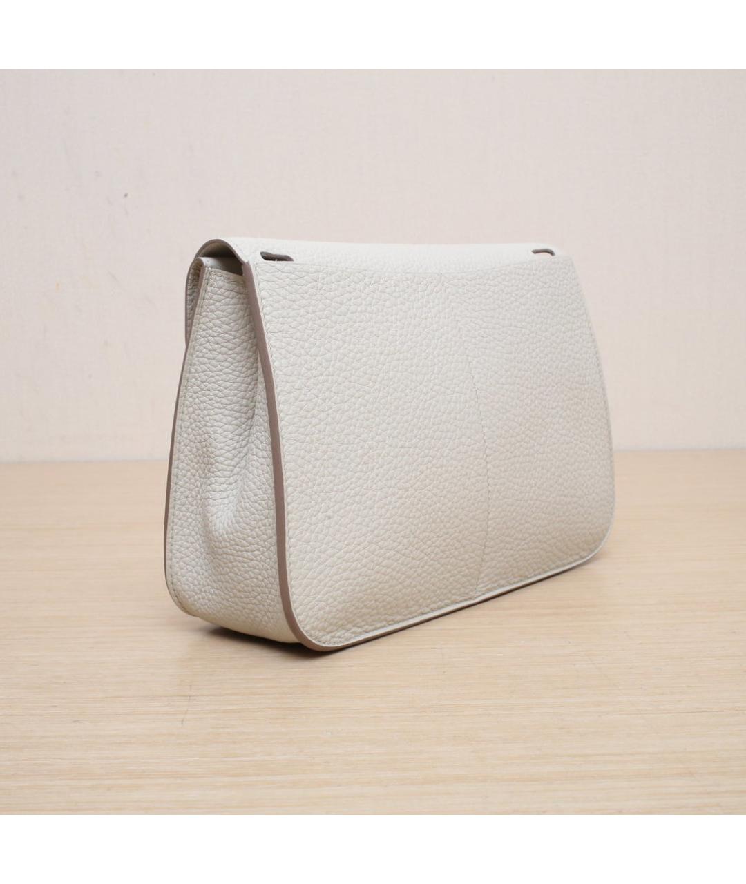 HERMES Белая кожаная сумка через плечо, фото 6