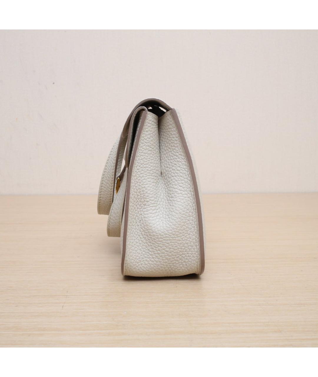 HERMES Белая кожаная сумка через плечо, фото 5