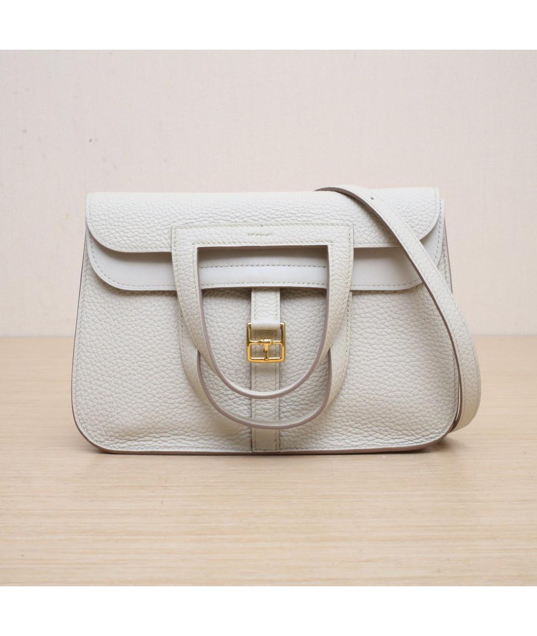 HERMES Белая кожаная сумка через плечо, фото 3