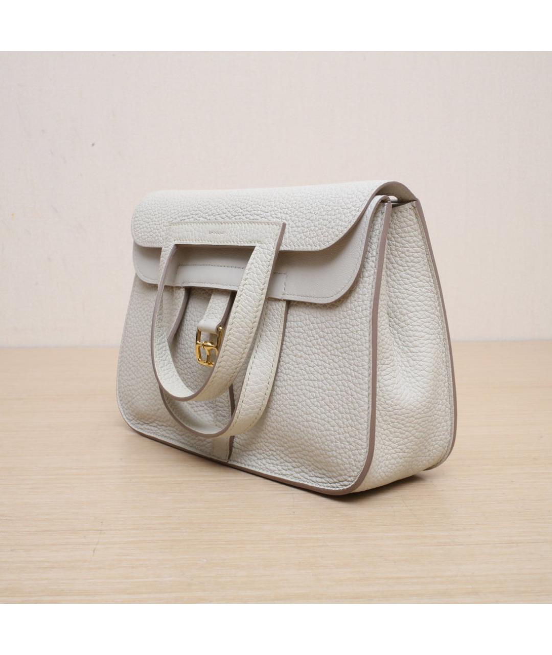 HERMES Белая кожаная сумка через плечо, фото 4