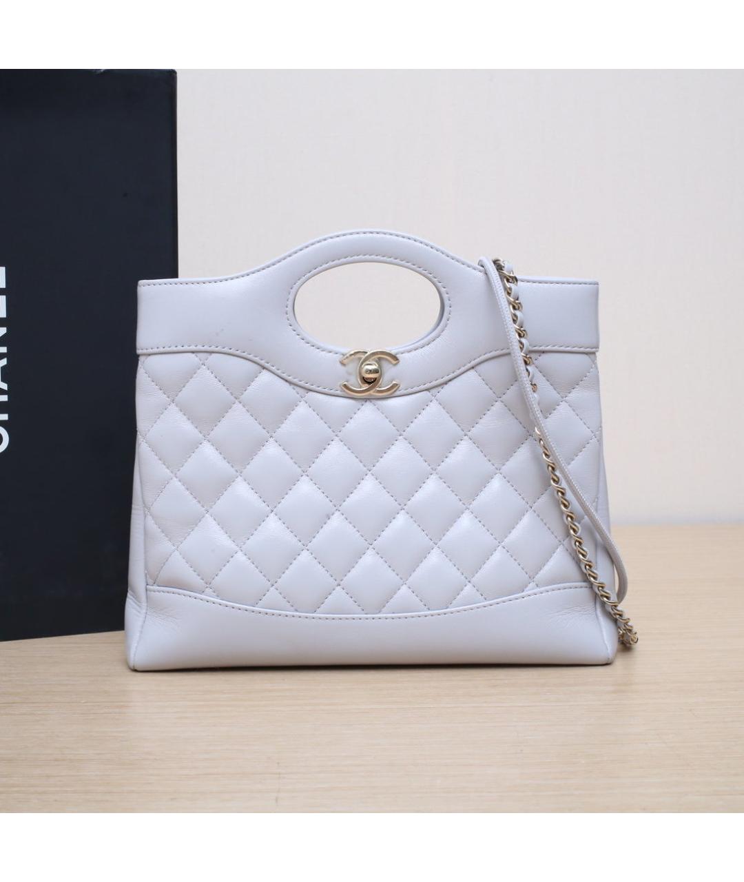 CHANEL Белая кожаная сумка через плечо, фото 2