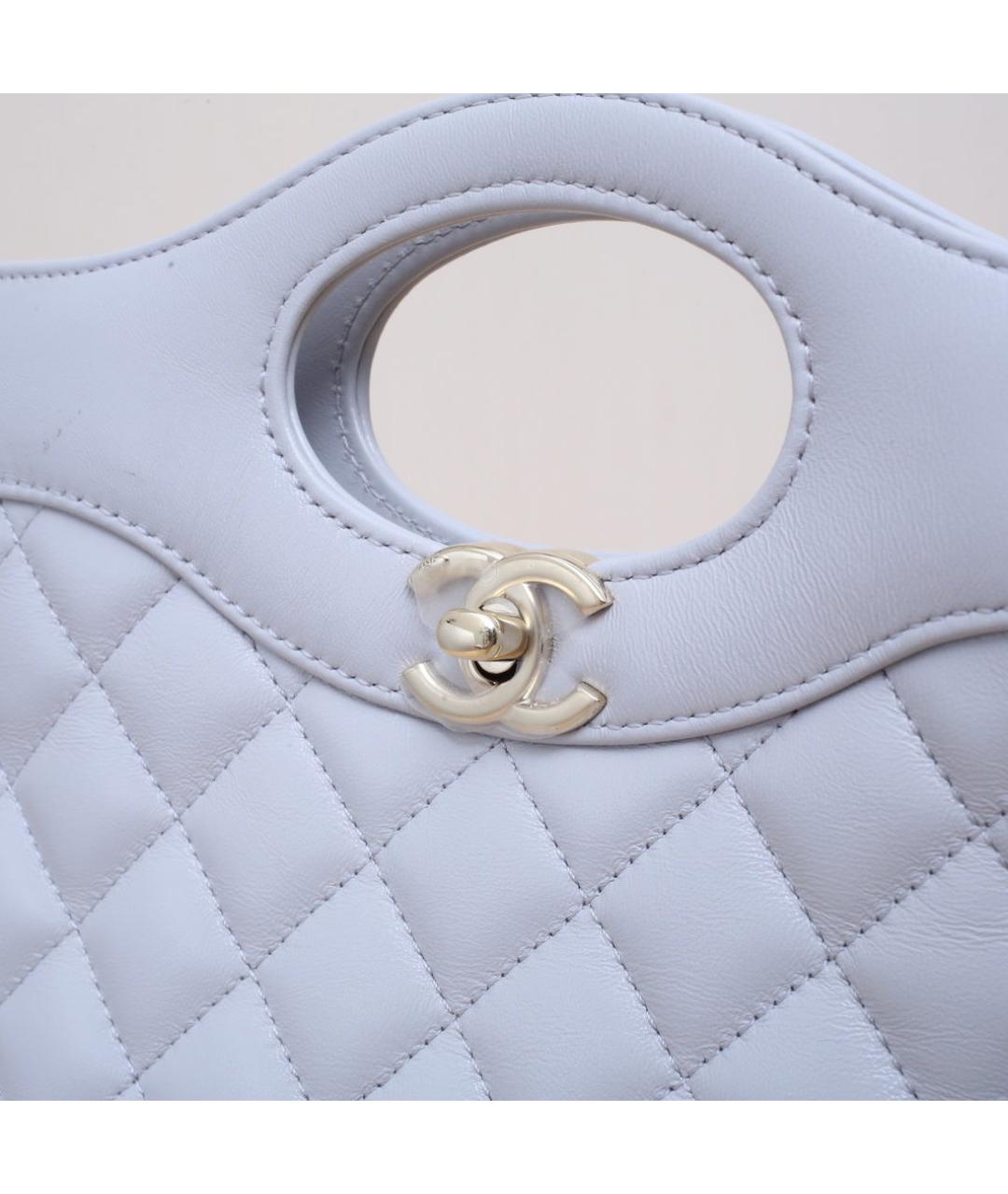 CHANEL Белая кожаная сумка через плечо, фото 8