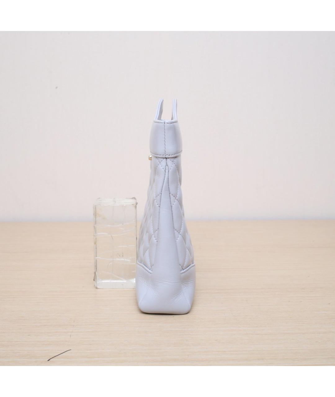 CHANEL Белая кожаная сумка через плечо, фото 5