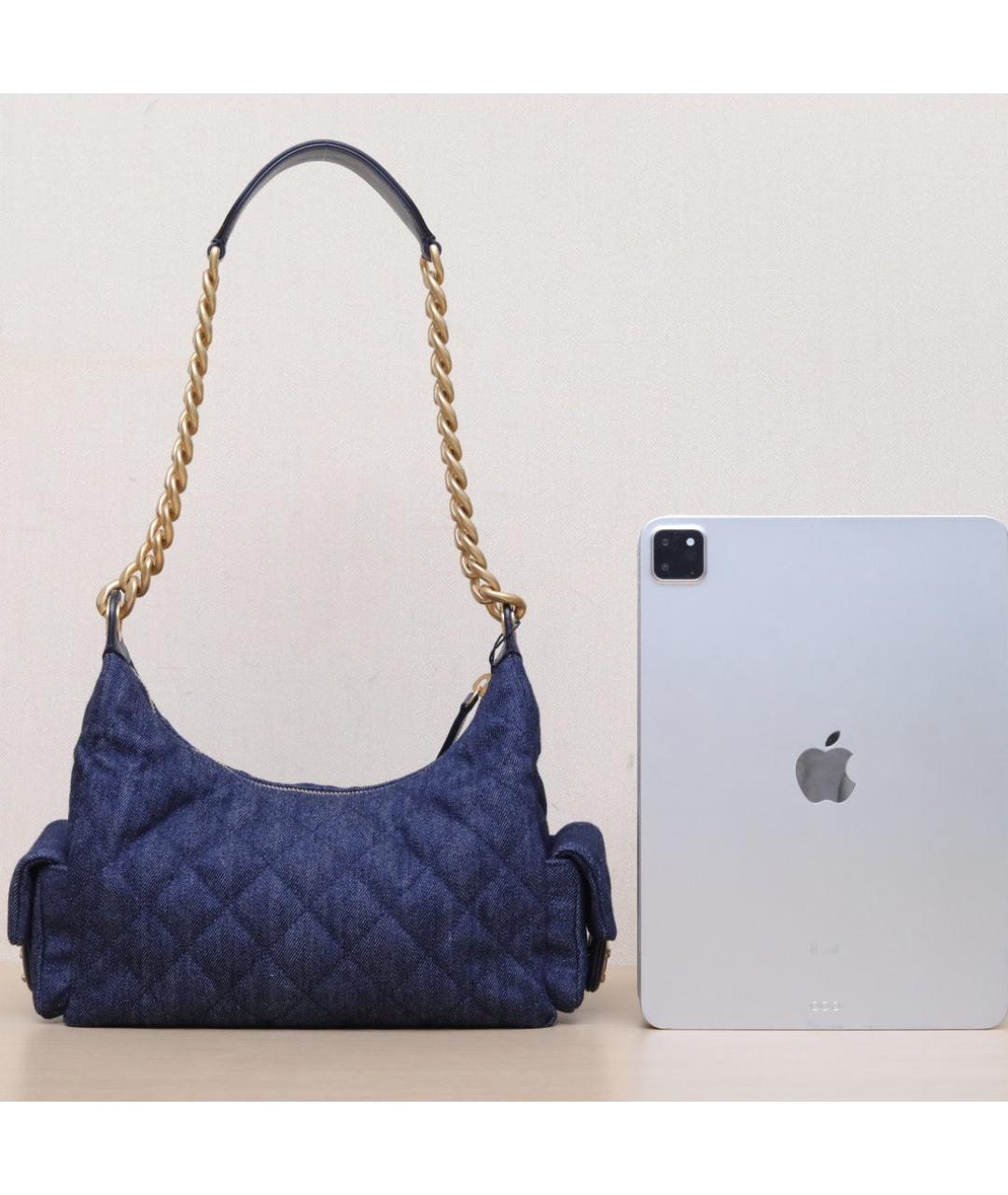 CHANEL Синяя деним сумка через плечо, фото 7