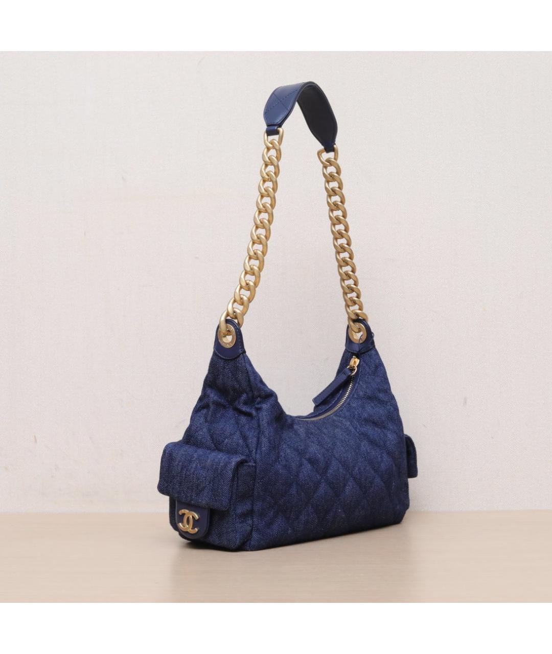 CHANEL Синяя деним сумка через плечо, фото 6