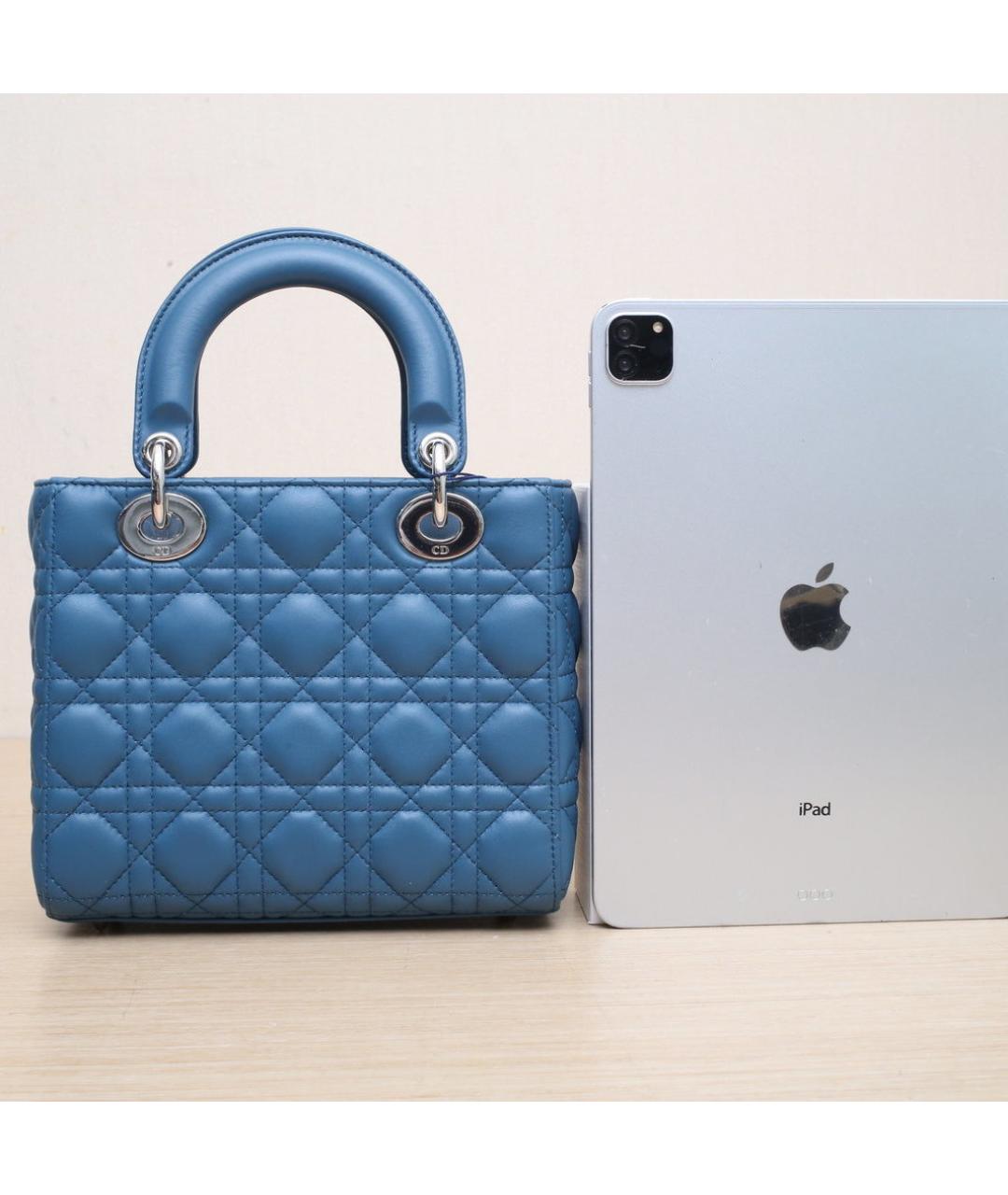 CHRISTIAN DIOR Синяя кожаная сумка через плечо, фото 7