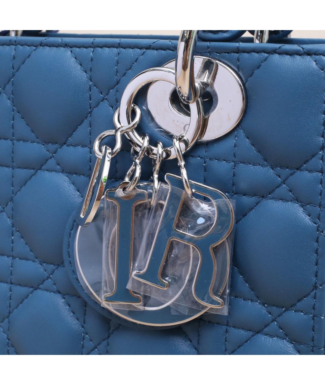 CHRISTIAN DIOR Синяя кожаная сумка через плечо, фото 8