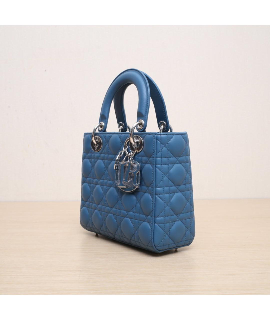 CHRISTIAN DIOR Синяя кожаная сумка через плечо, фото 4