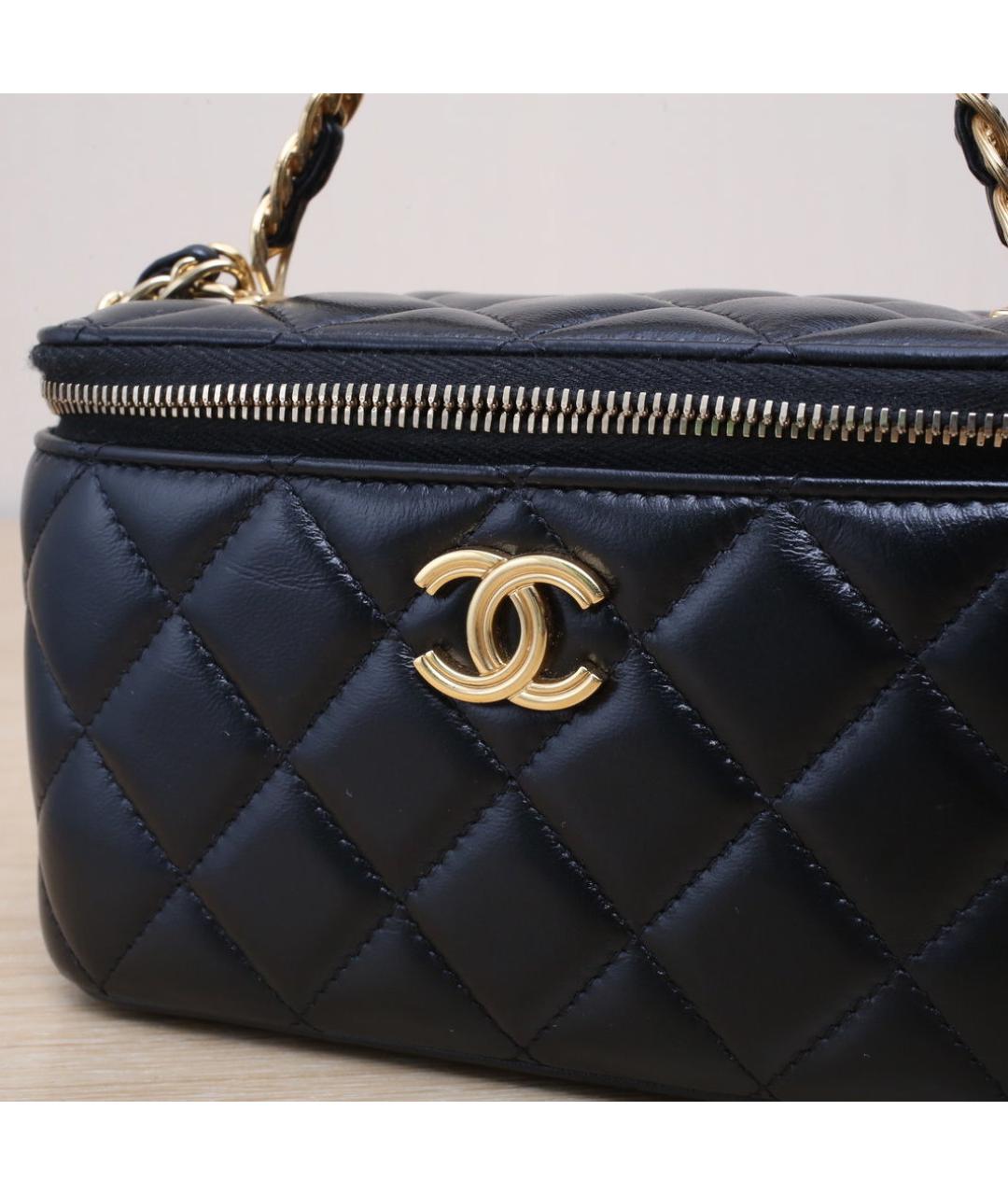 CHANEL Черная кожаная сумка через плечо, фото 8