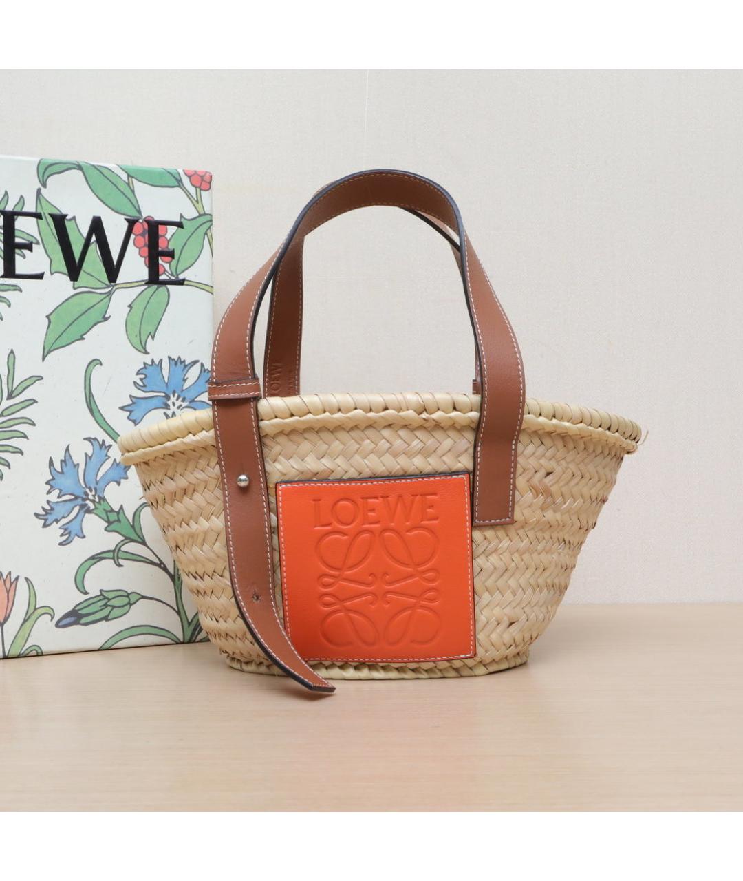 LOEWE Бежевая пелетеная сумка через плечо, фото 2