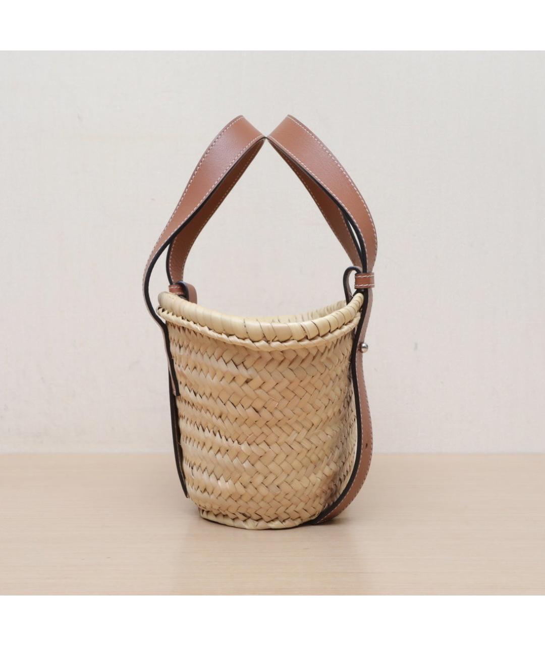 LOEWE Бежевая пелетеная сумка через плечо, фото 5