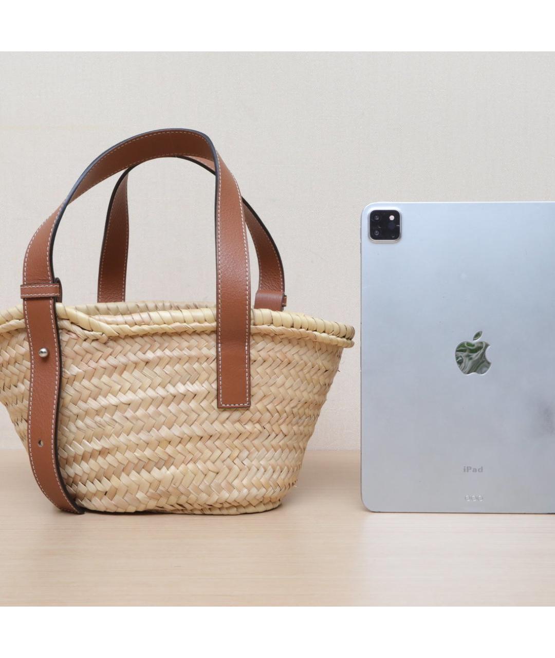 LOEWE Бежевая пелетеная сумка через плечо, фото 7