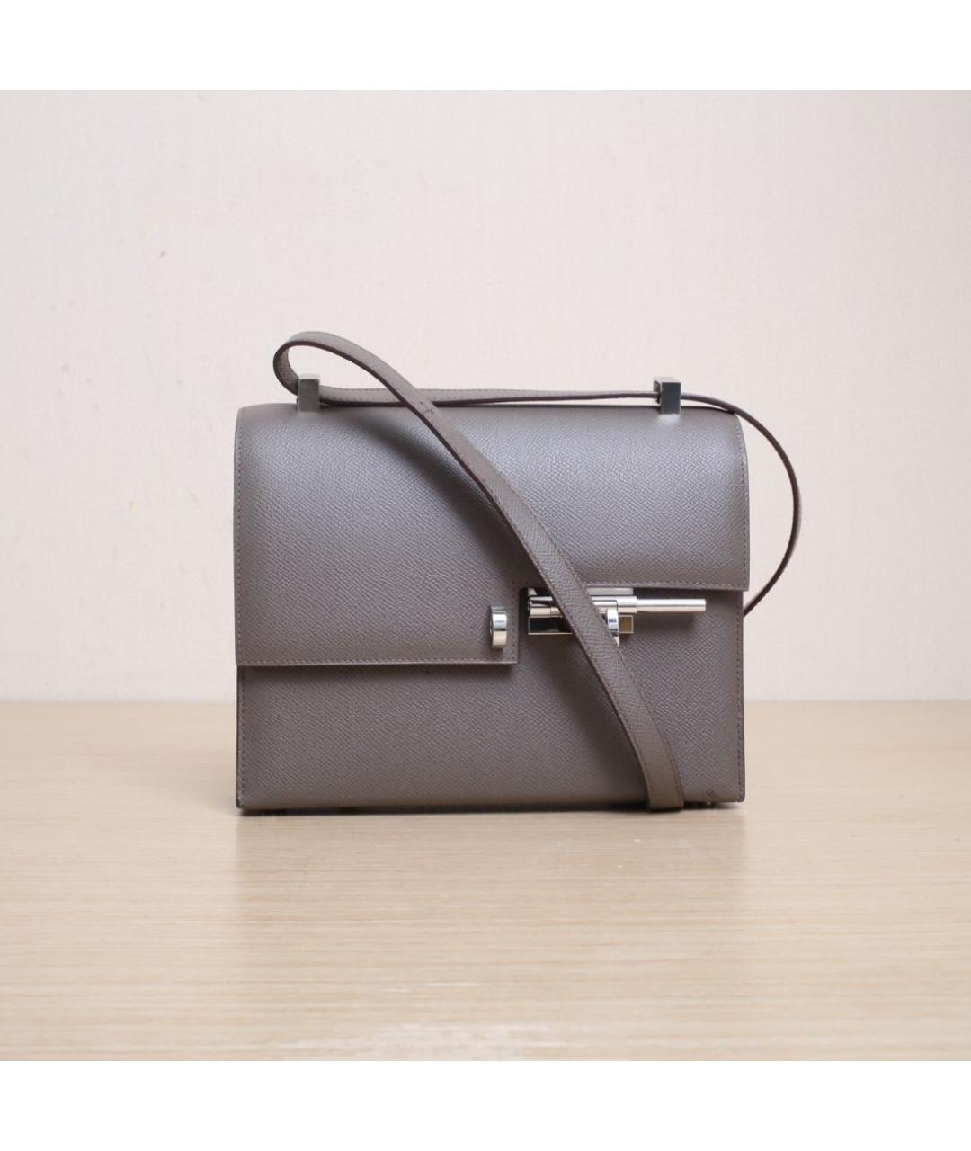 HERMES Коричневая кожаная сумка через плечо, фото 3