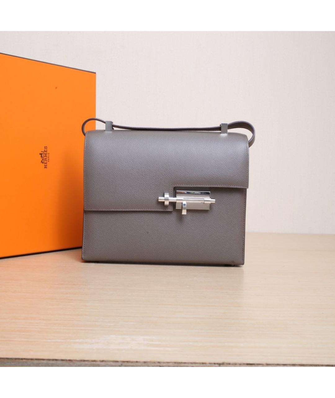 HERMES Коричневая кожаная сумка через плечо, фото 2