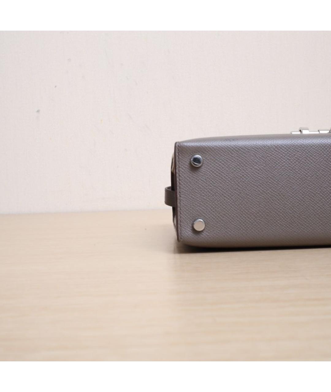 HERMES Коричневая кожаная сумка через плечо, фото 9