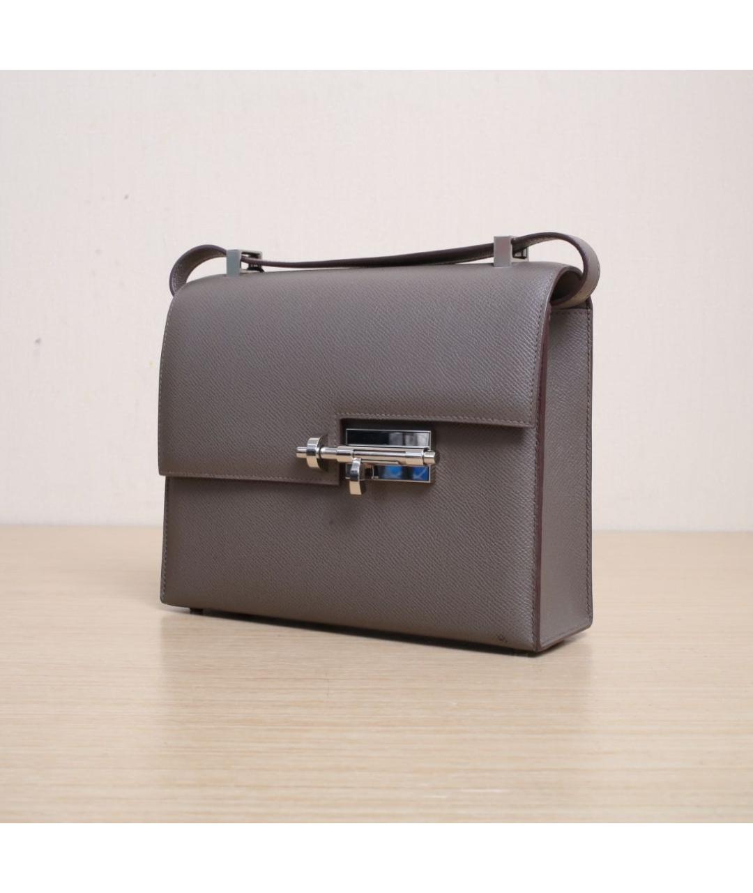 HERMES Коричневая кожаная сумка через плечо, фото 4