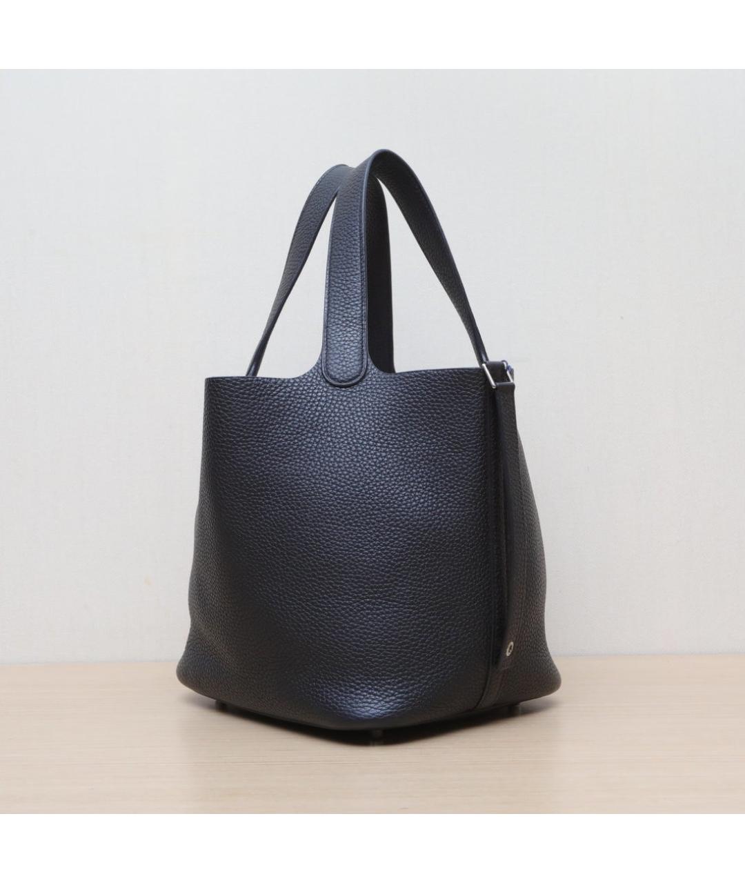 HERMES Черная кожаная сумка через плечо, фото 6