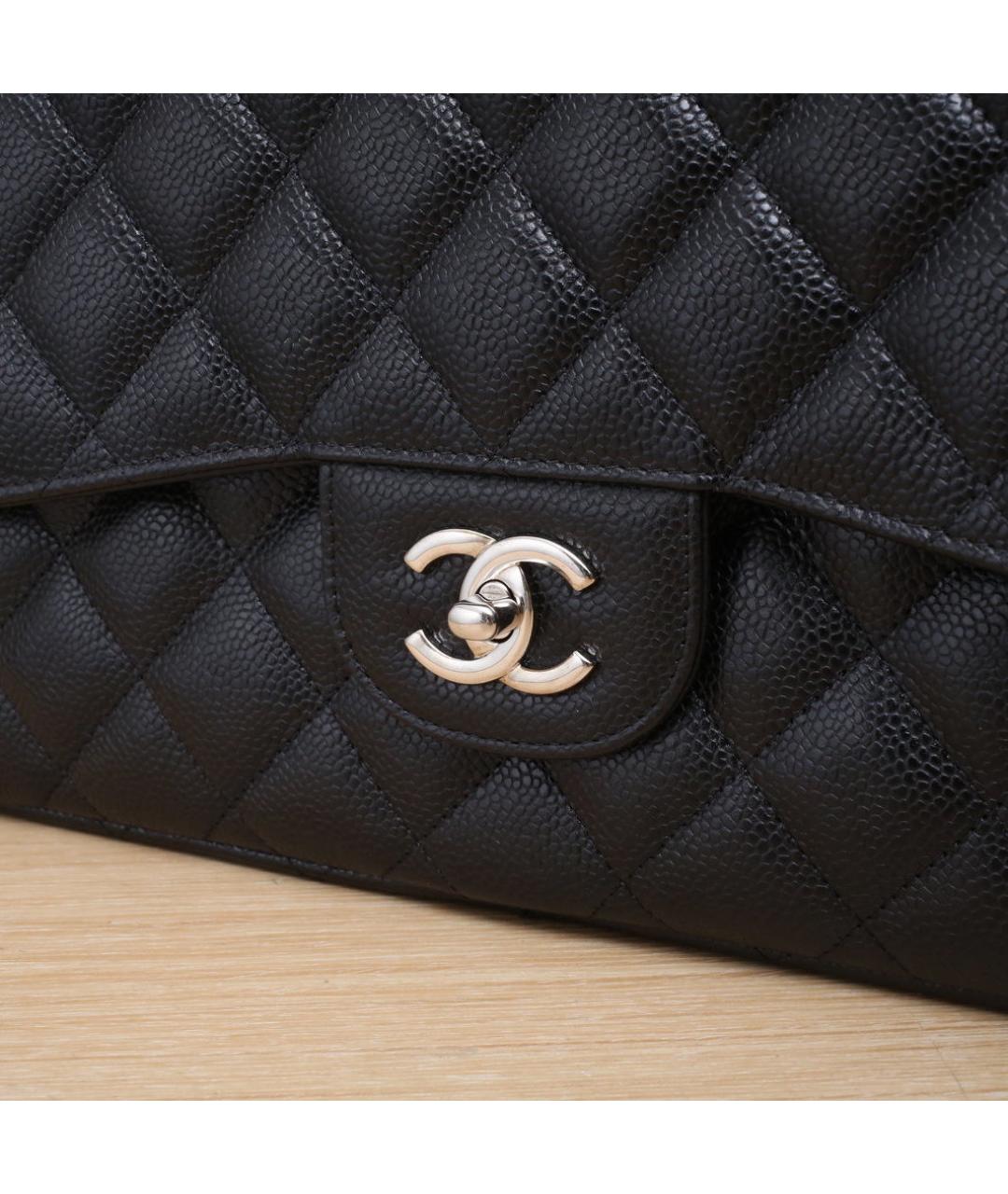 CHANEL Черная кожаная сумка через плечо, фото 8