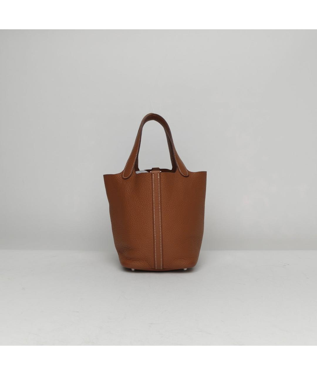 HERMES Коричневая кожаная сумка через плечо, фото 5