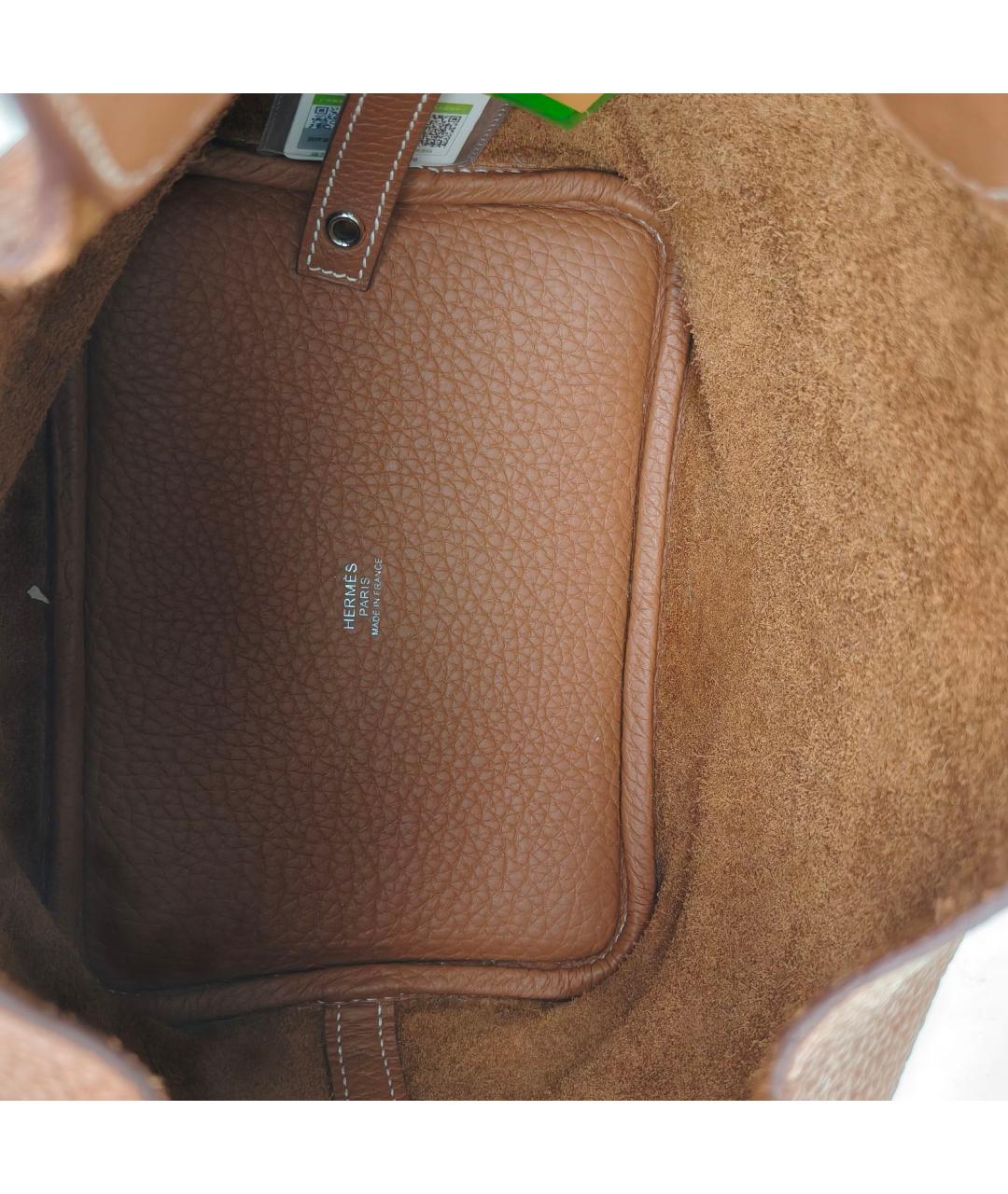 HERMES Коричневая кожаная сумка через плечо, фото 7