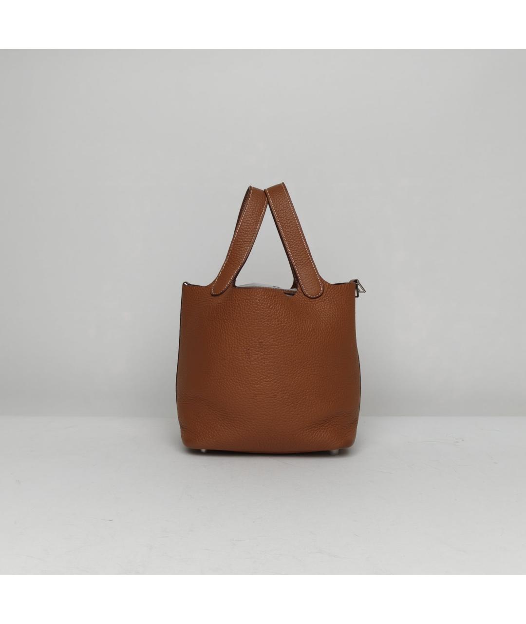 HERMES Коричневая кожаная сумка через плечо, фото 8