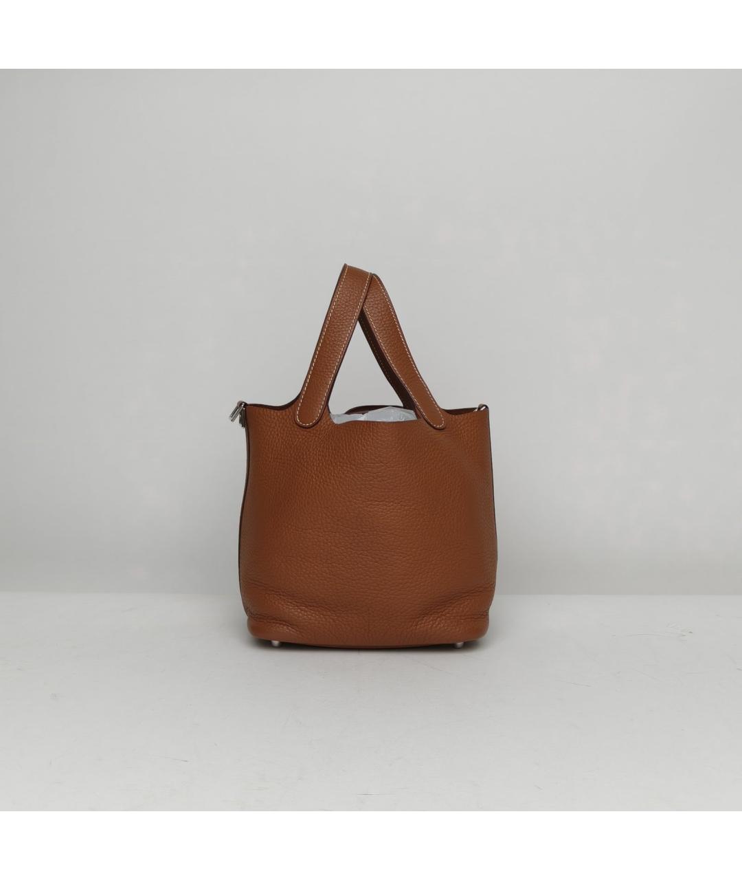 HERMES Коричневая кожаная сумка через плечо, фото 4