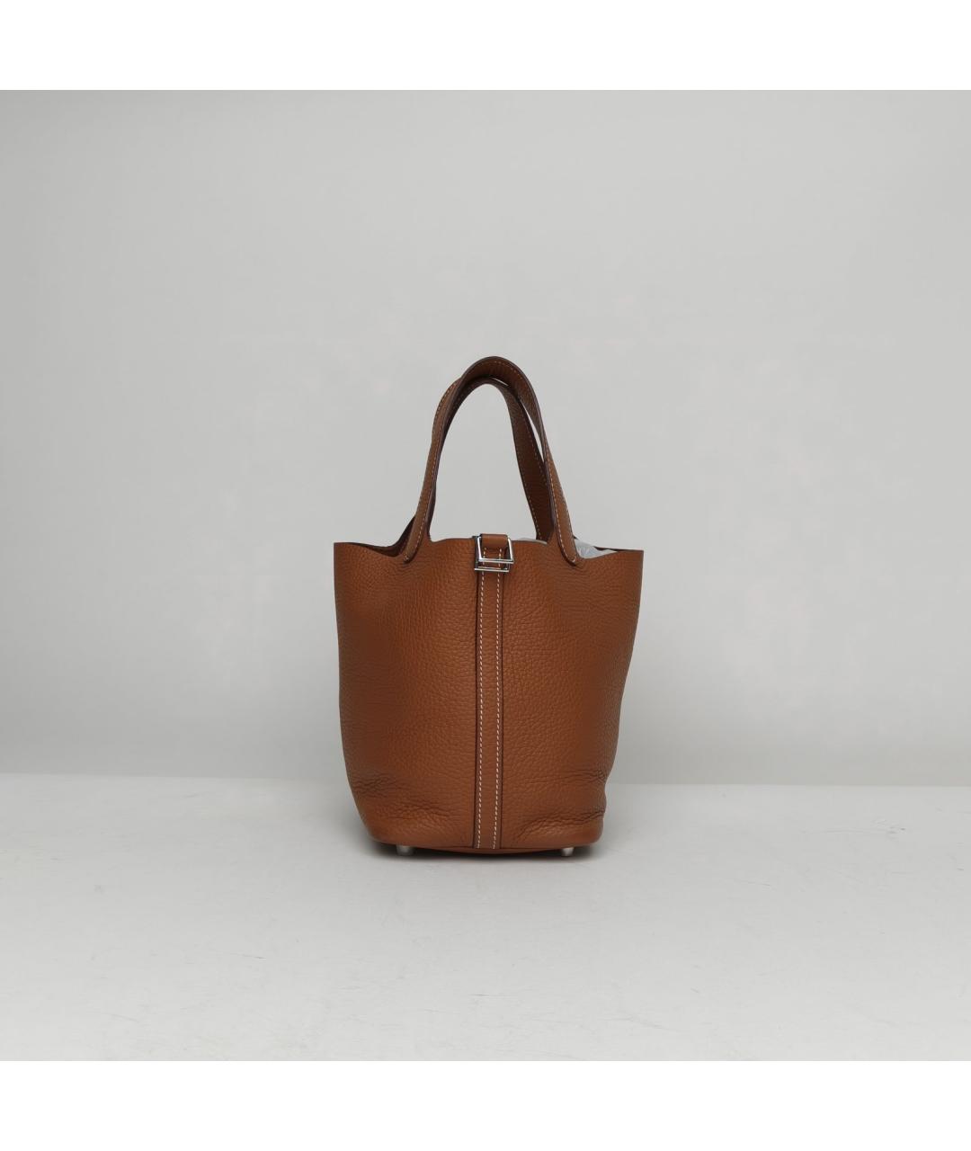 HERMES Коричневая кожаная сумка через плечо, фото 3