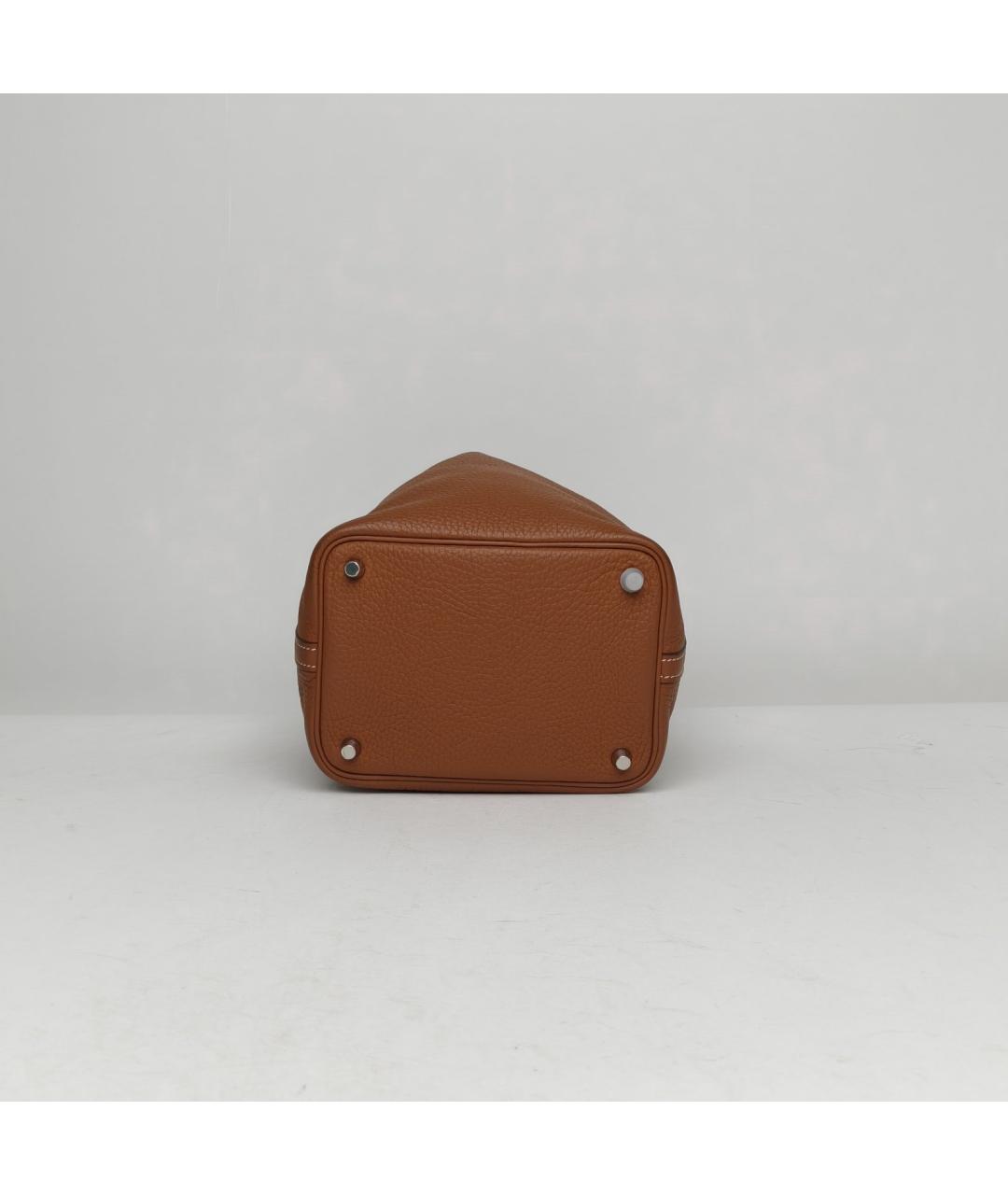 HERMES Коричневая кожаная сумка через плечо, фото 6