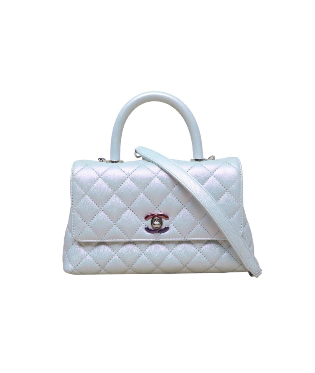 CHANEL Белая кожаная сумка через плечо, фото 1