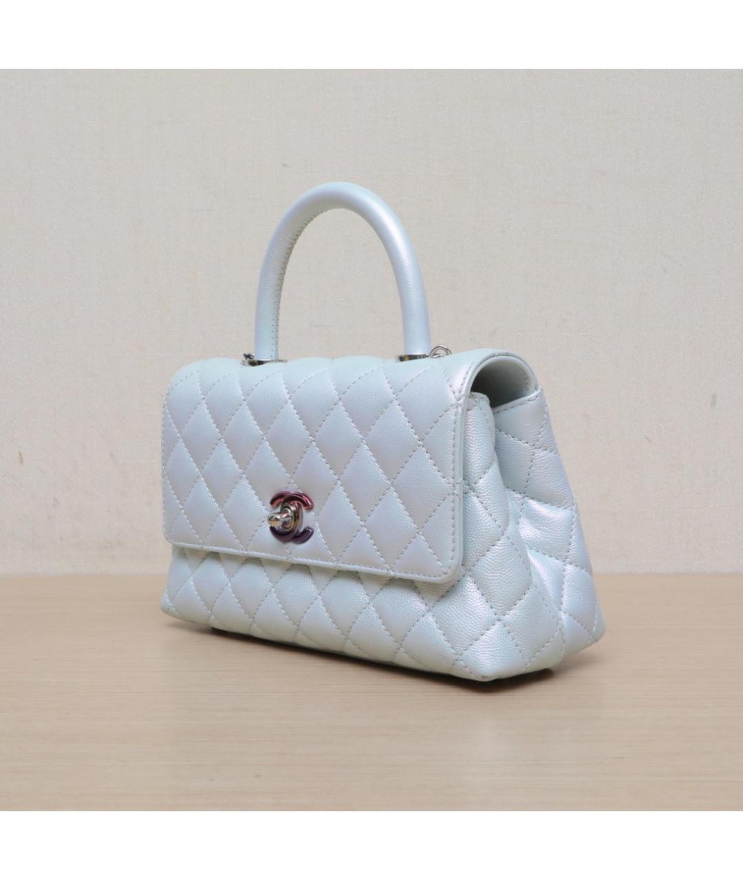 CHANEL Белая кожаная сумка через плечо, фото 4