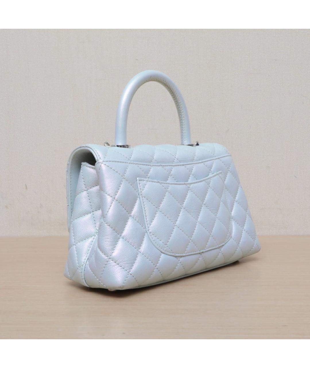 CHANEL Белая кожаная сумка через плечо, фото 6