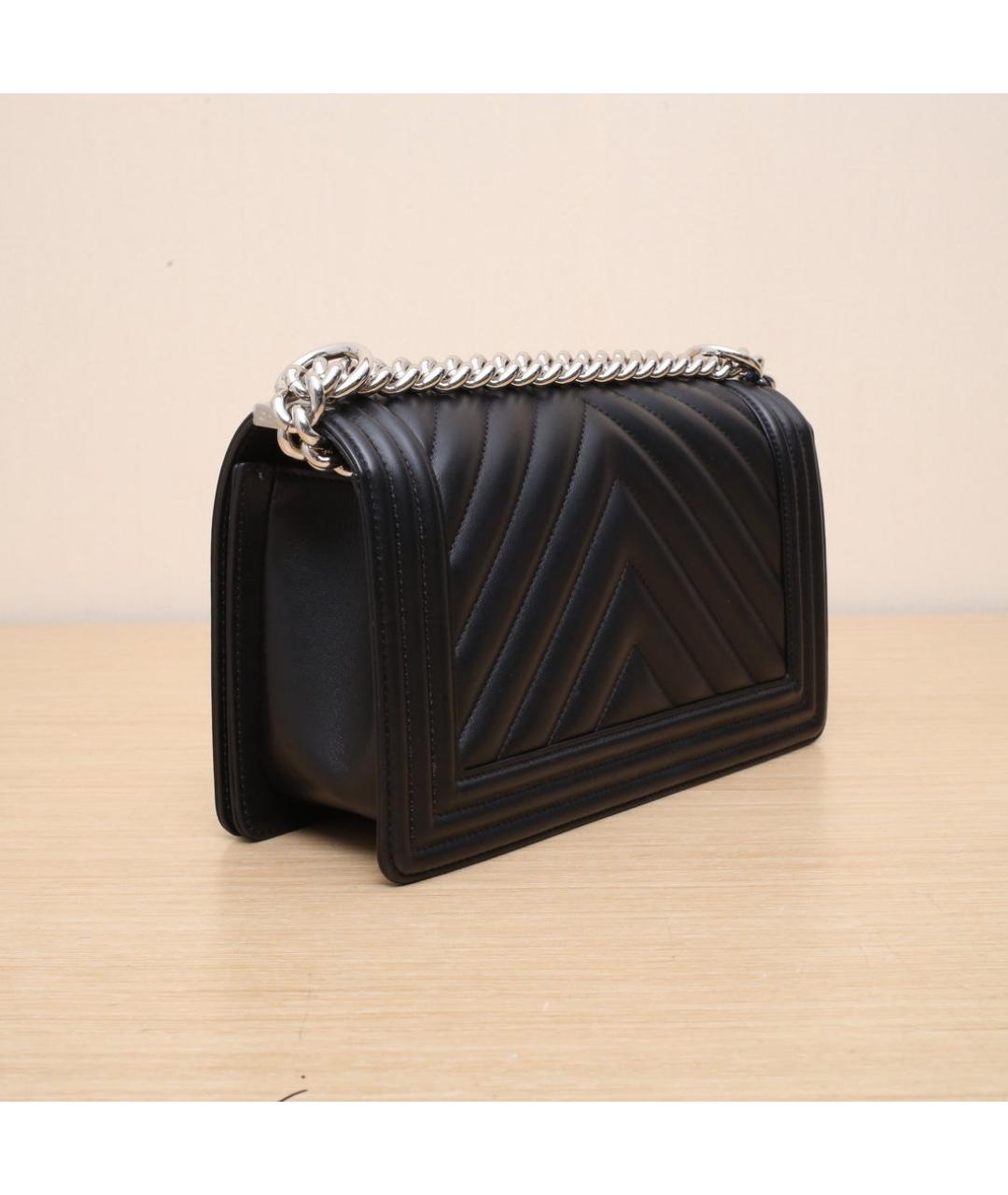 CHANEL Черная кожаная сумка через плечо, фото 6