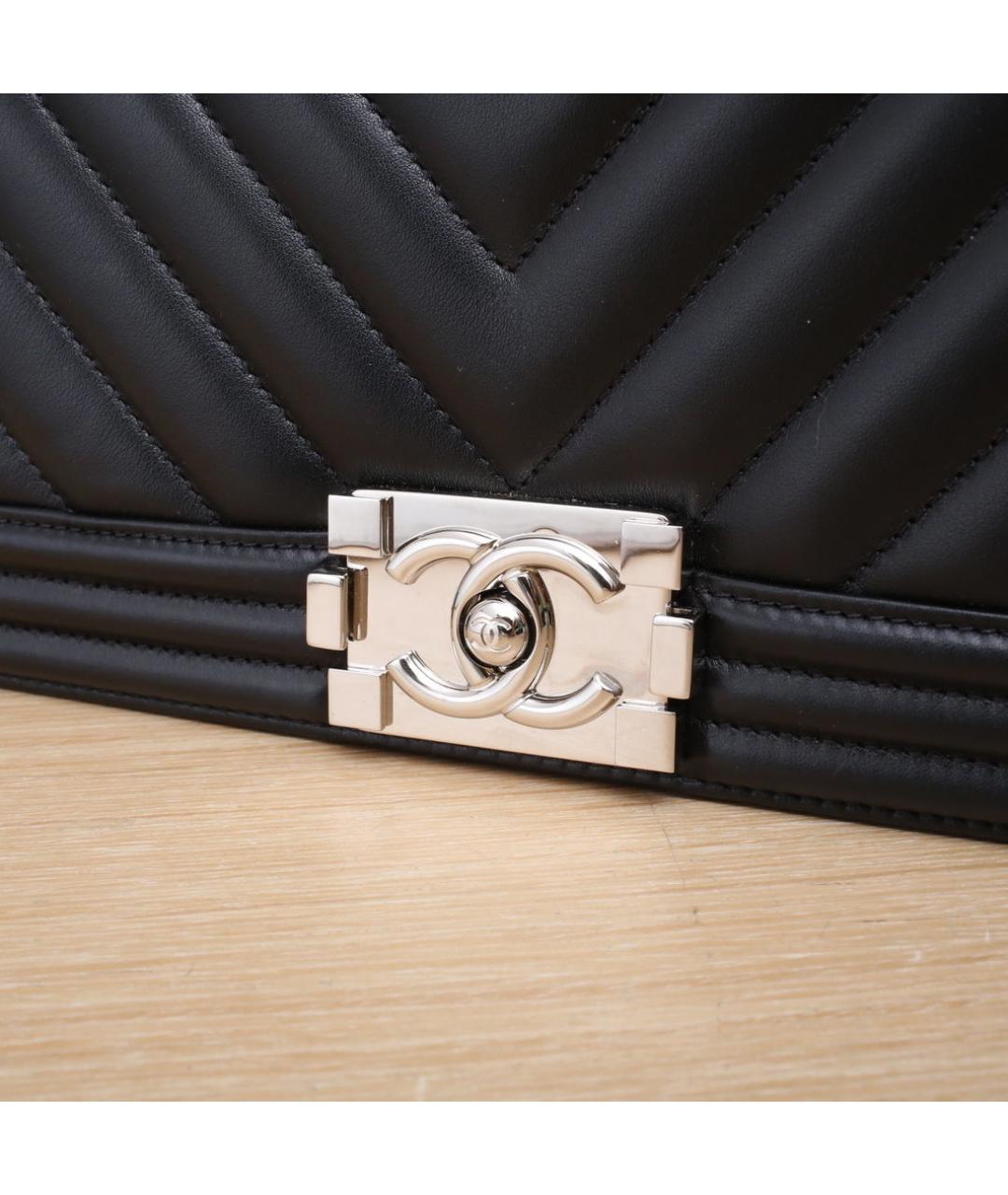 CHANEL Черная кожаная сумка через плечо, фото 8