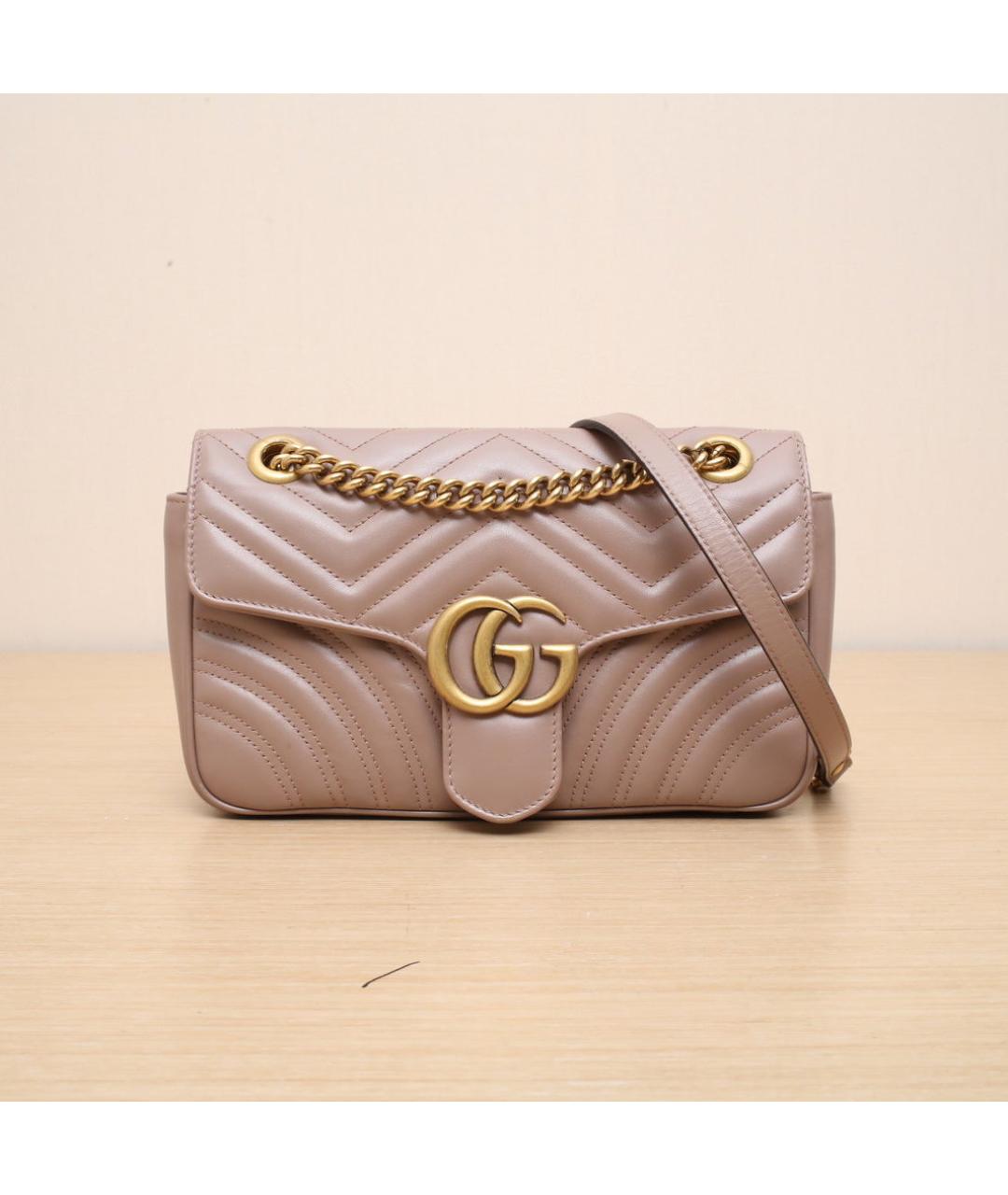 GUCCI Бежевая кожаная сумка через плечо, фото 3