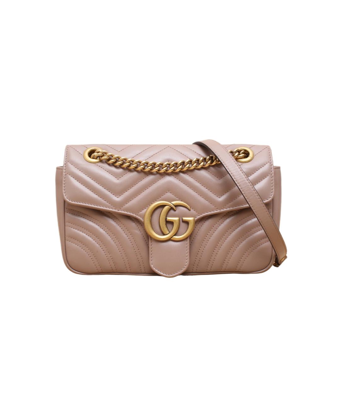 GUCCI Бежевая кожаная сумка через плечо, фото 1