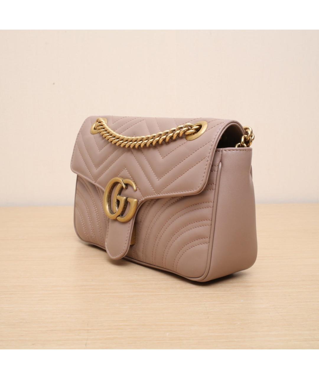 GUCCI Бежевая кожаная сумка через плечо, фото 4