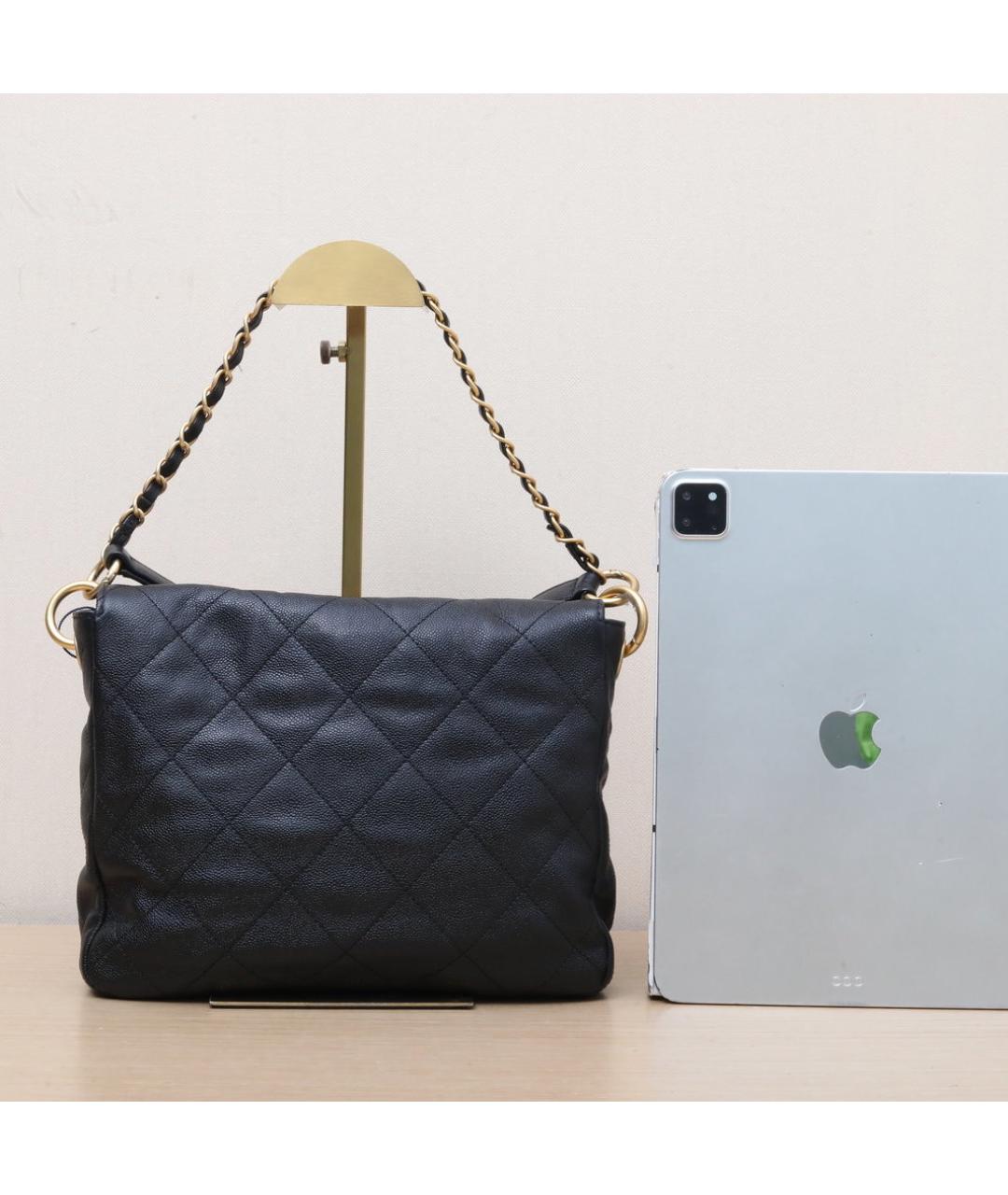 CHANEL Черная кожаная сумка через плечо, фото 7